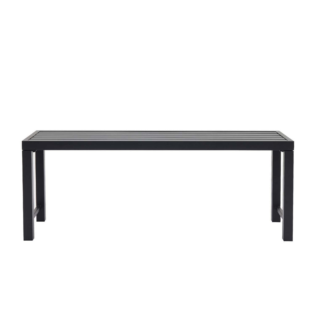 Black Metal Backless Outdoor Bench Q1235