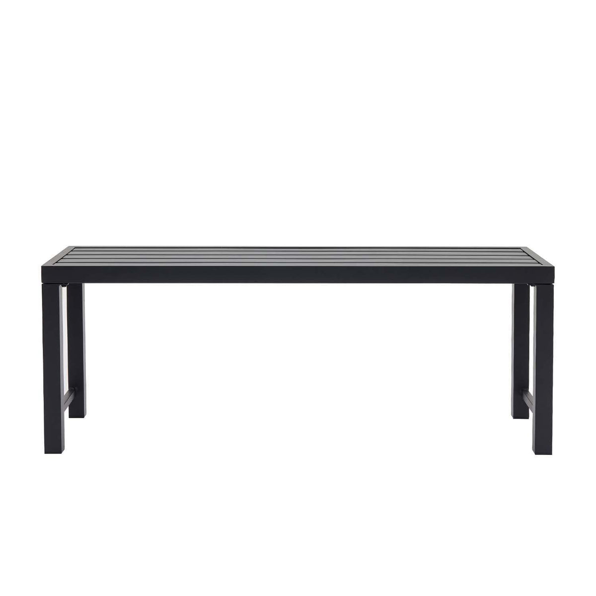 Black Metal Backless Outdoor Bench Q1235