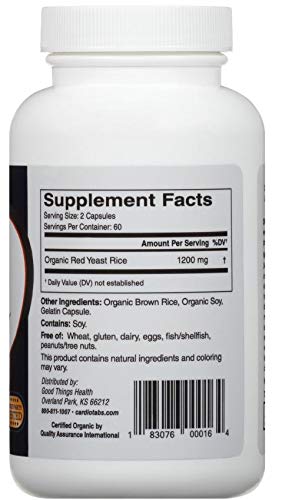 1200 mg Red Yeast Rice Capsules 120 Capsules K178