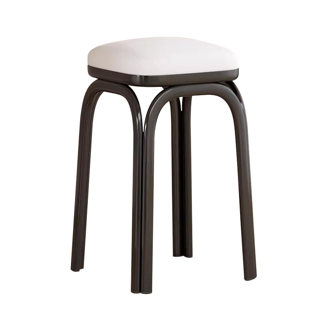 Light Grey Square Stacking Stools with Steel Legs J304318