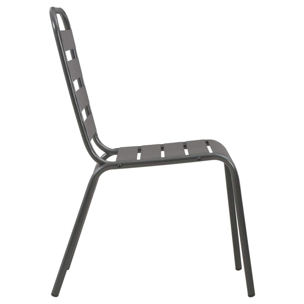 Stackable Patio Chairs Set of 2 Steel Gray T741886