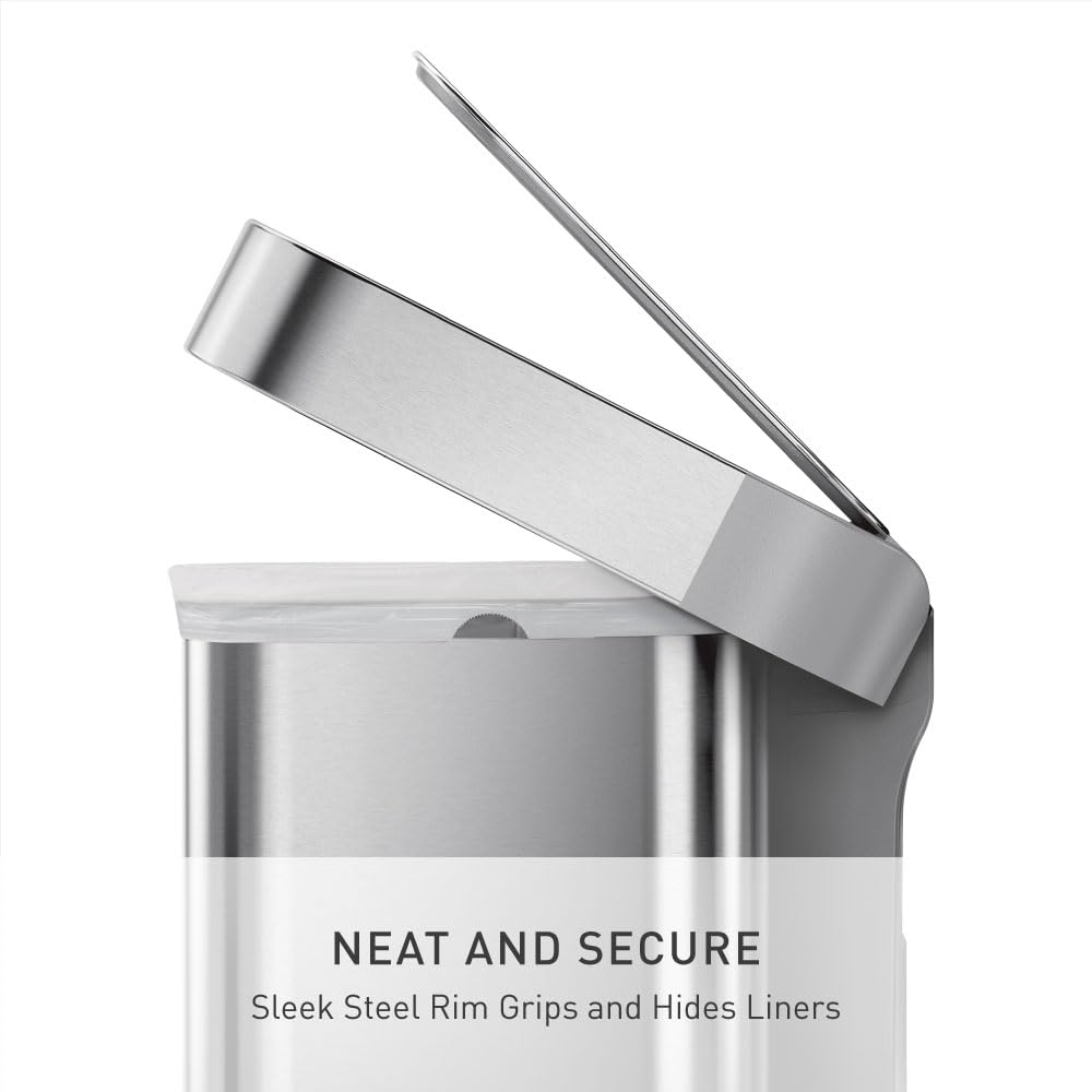 58L Dual Compartment Brushed Stainless Steel Kitchen Trash Can S772921