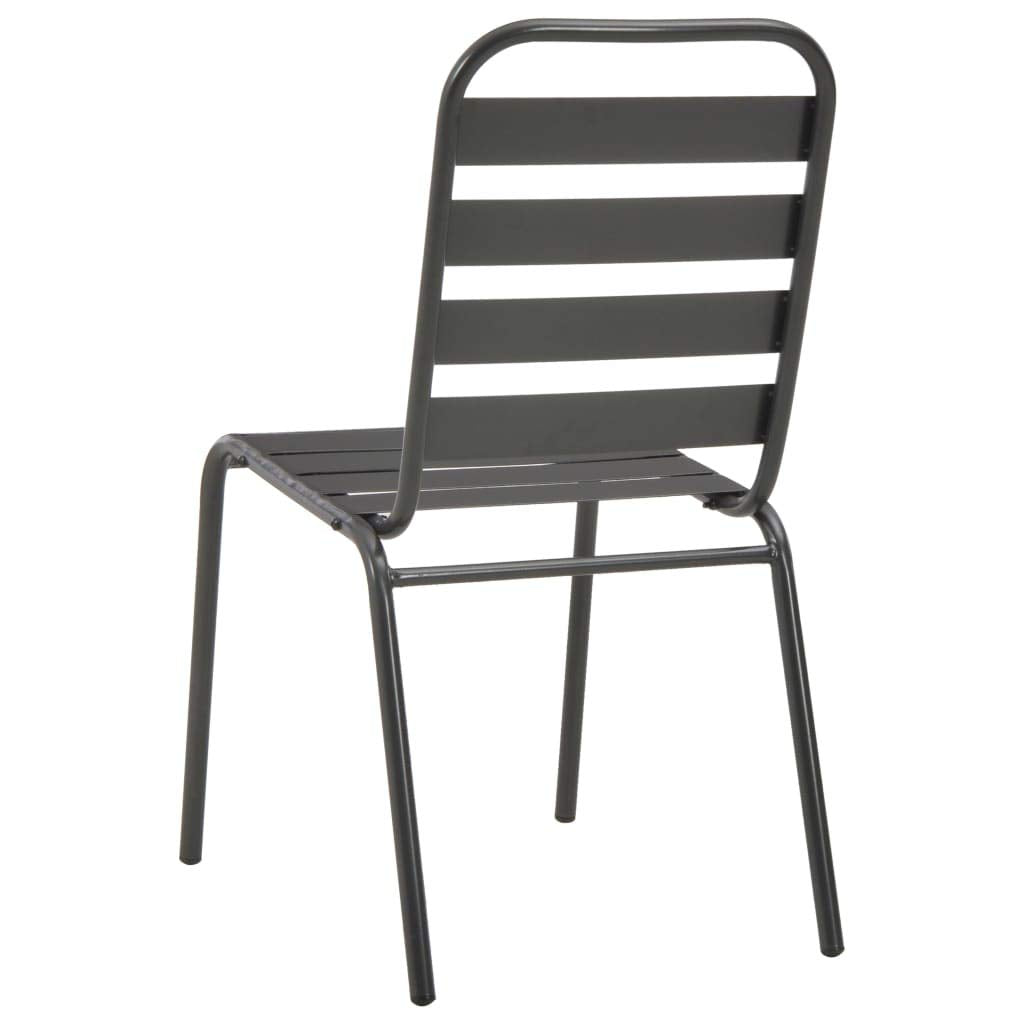Stackable Patio Chairs Set of 2 Steel Gray T741886