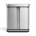 58L Dual Compartment Brushed Stainless Steel Kitchen Trash Can S772921