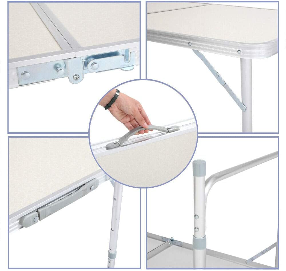 4ft Aluminum Folding Camping Table White N29397
