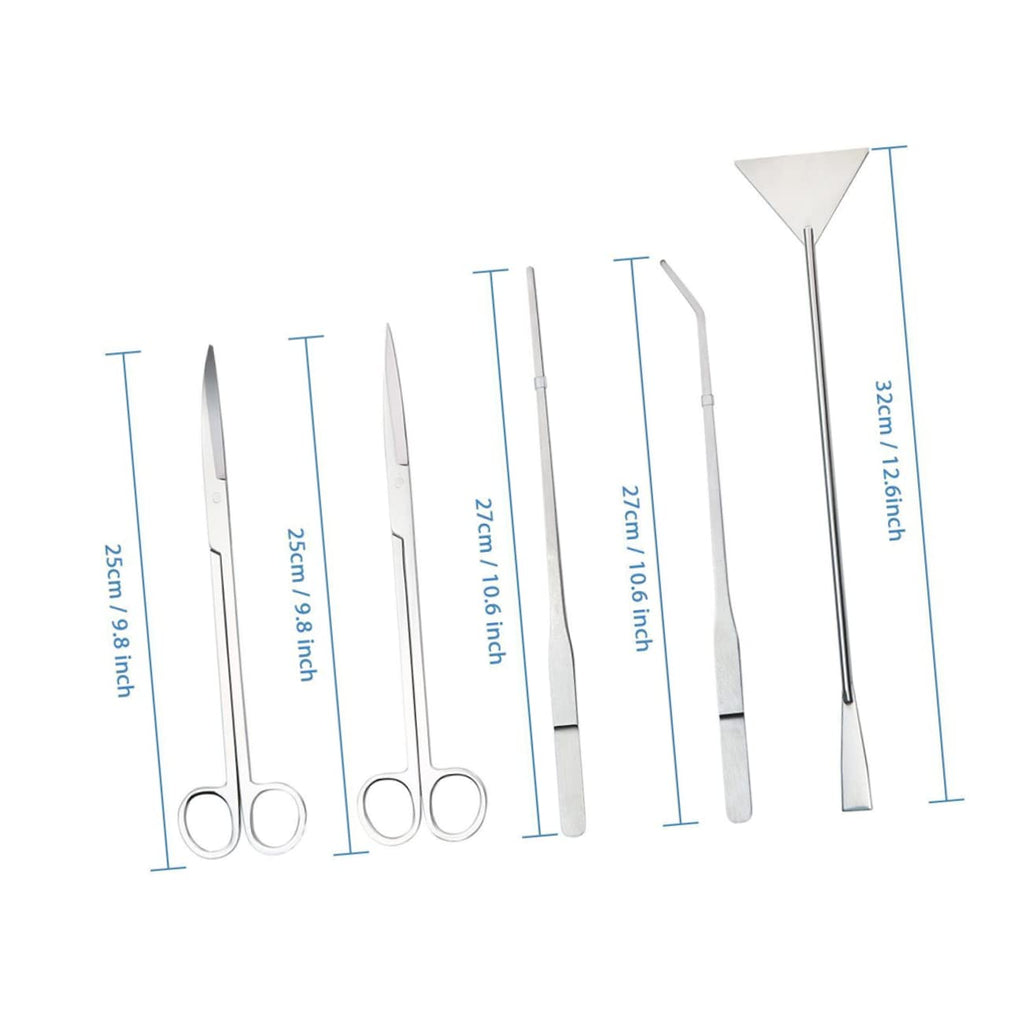 Stainless Steel Aquarium Plant Kit Tweezers Scissors and Spatula K427