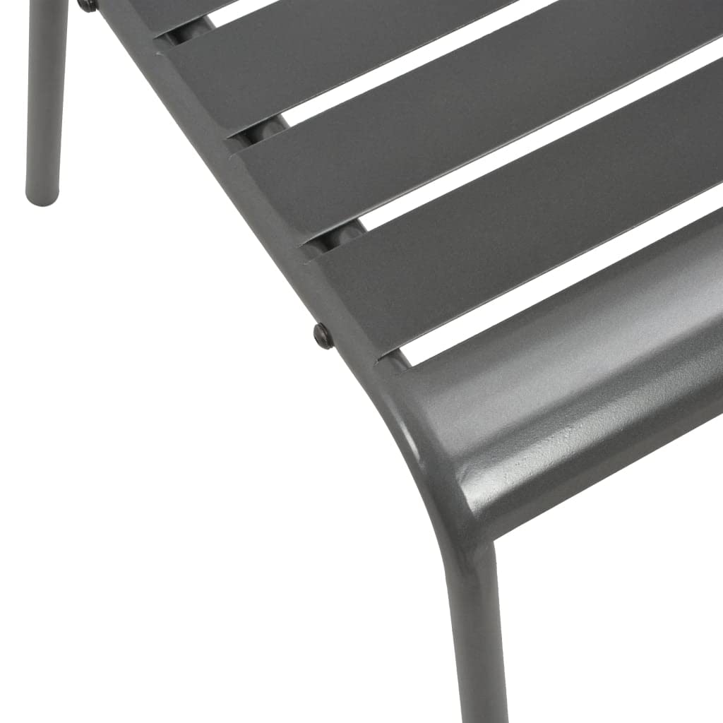 Stackable Patio Chairs Set of 2 Steel Gray T741886