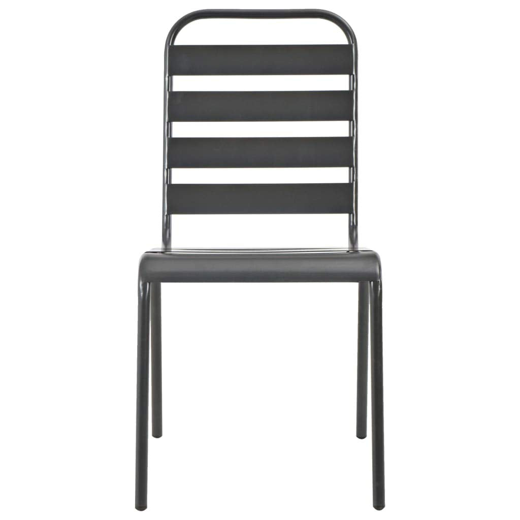 Stackable Patio Chairs Set of 2 Steel Gray T741886
