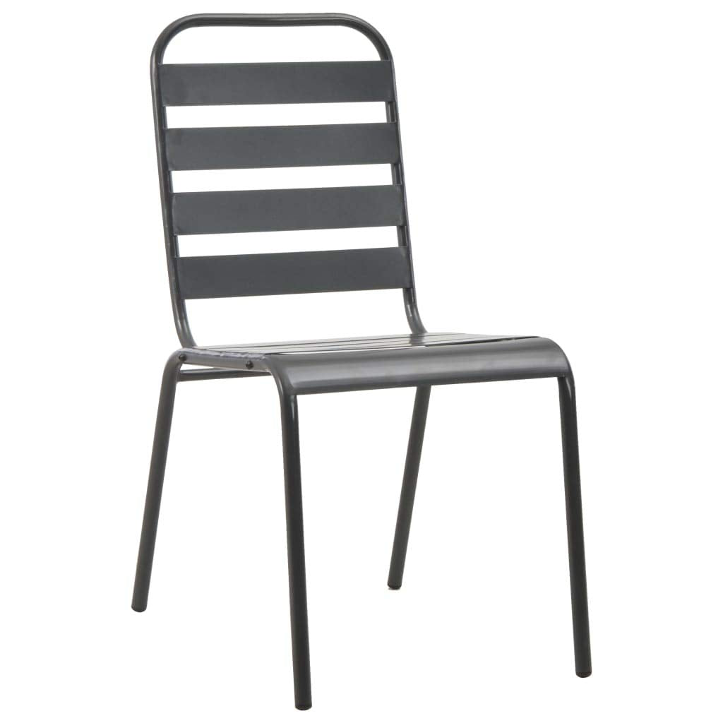Stackable Patio Chairs Set of 2 Steel Gray T741886