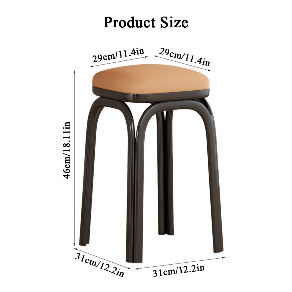 Light Grey Square Stacking Stools with Steel Legs J304318