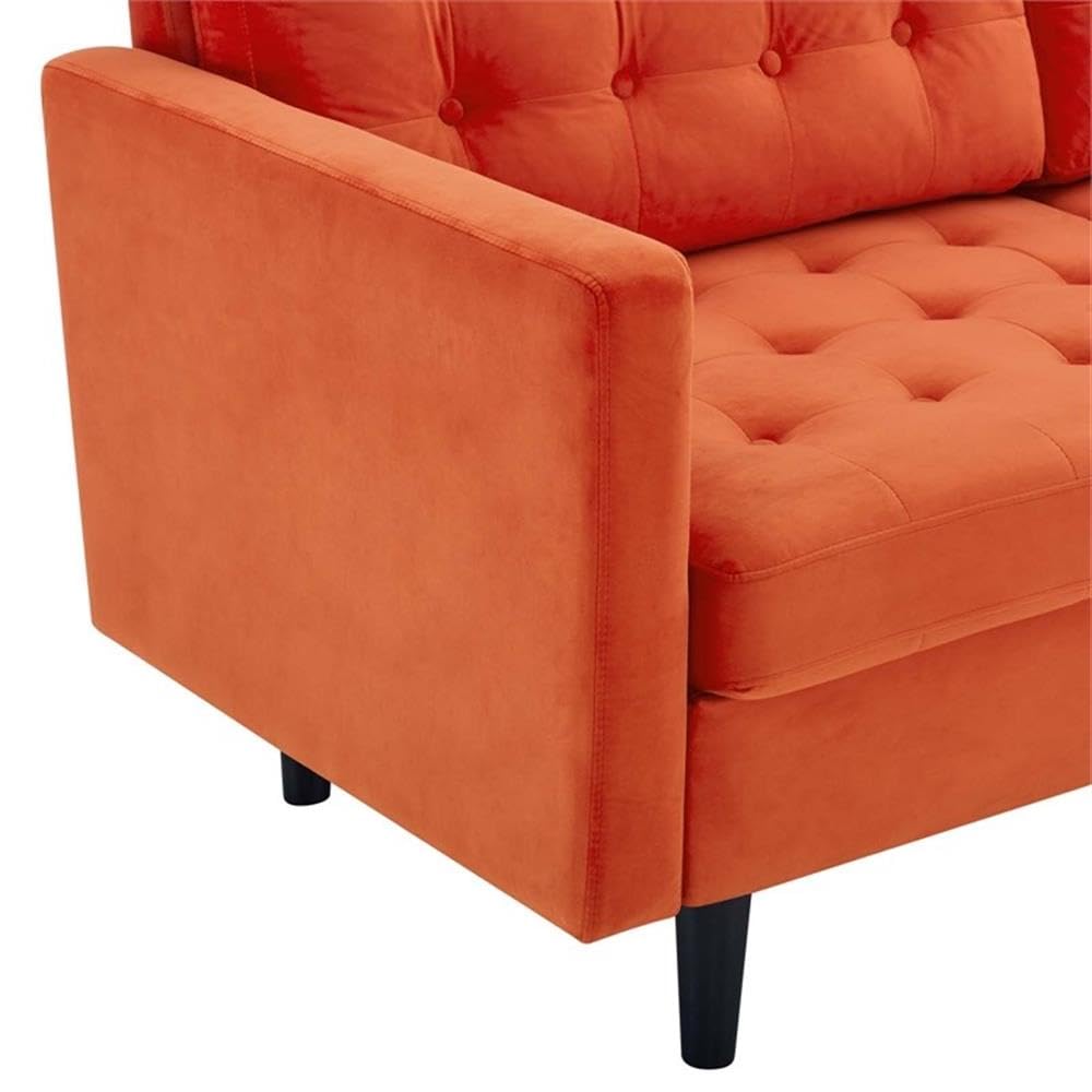 Orange Velvet Sofa D438