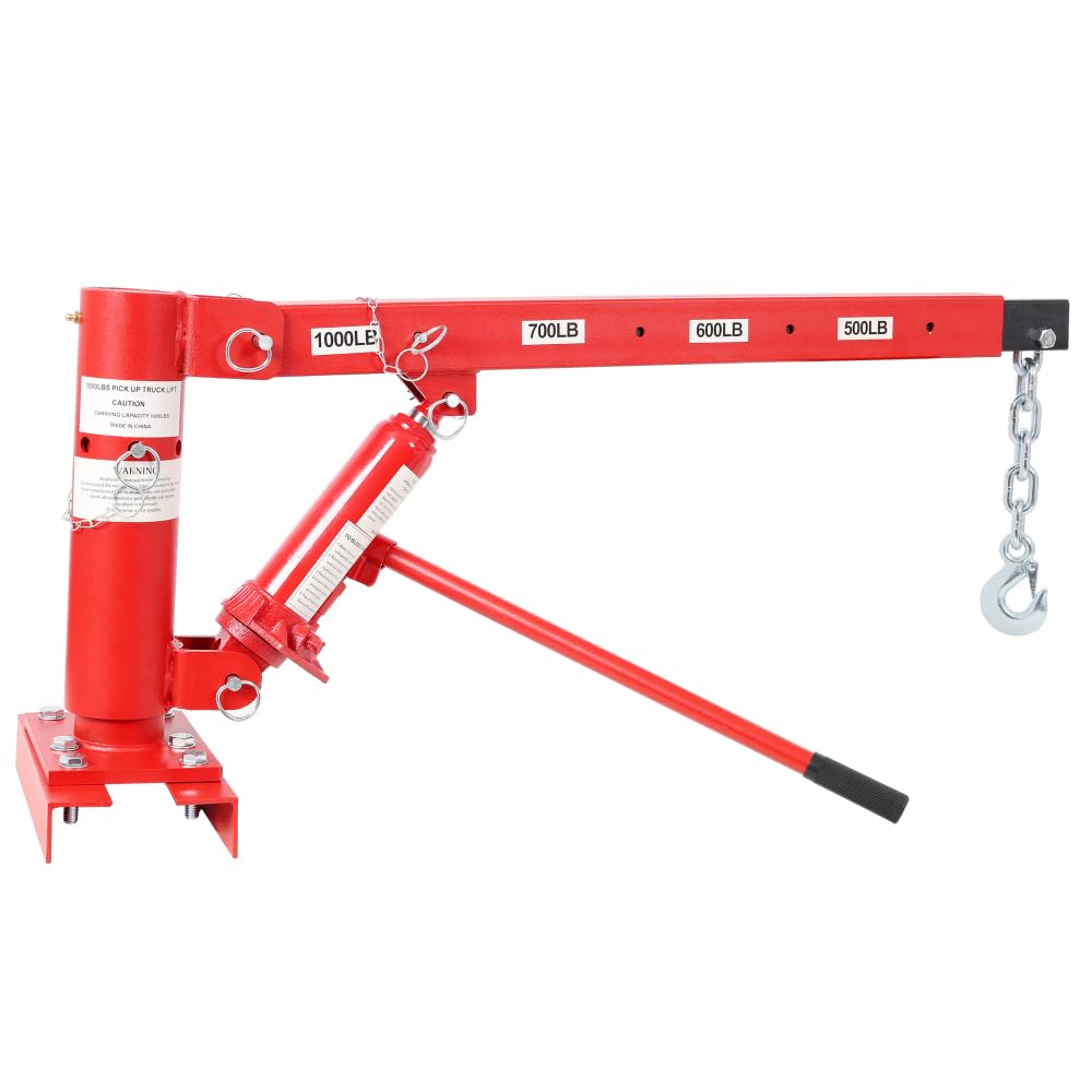 1000lbs Capacity Hydraulic Truck Bed Crane with 360° Swivel Base T56010