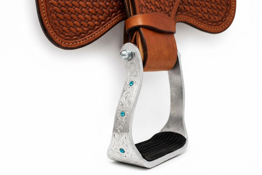 Aluminium Barrel Racing Stirrups with Rhinestones M891716