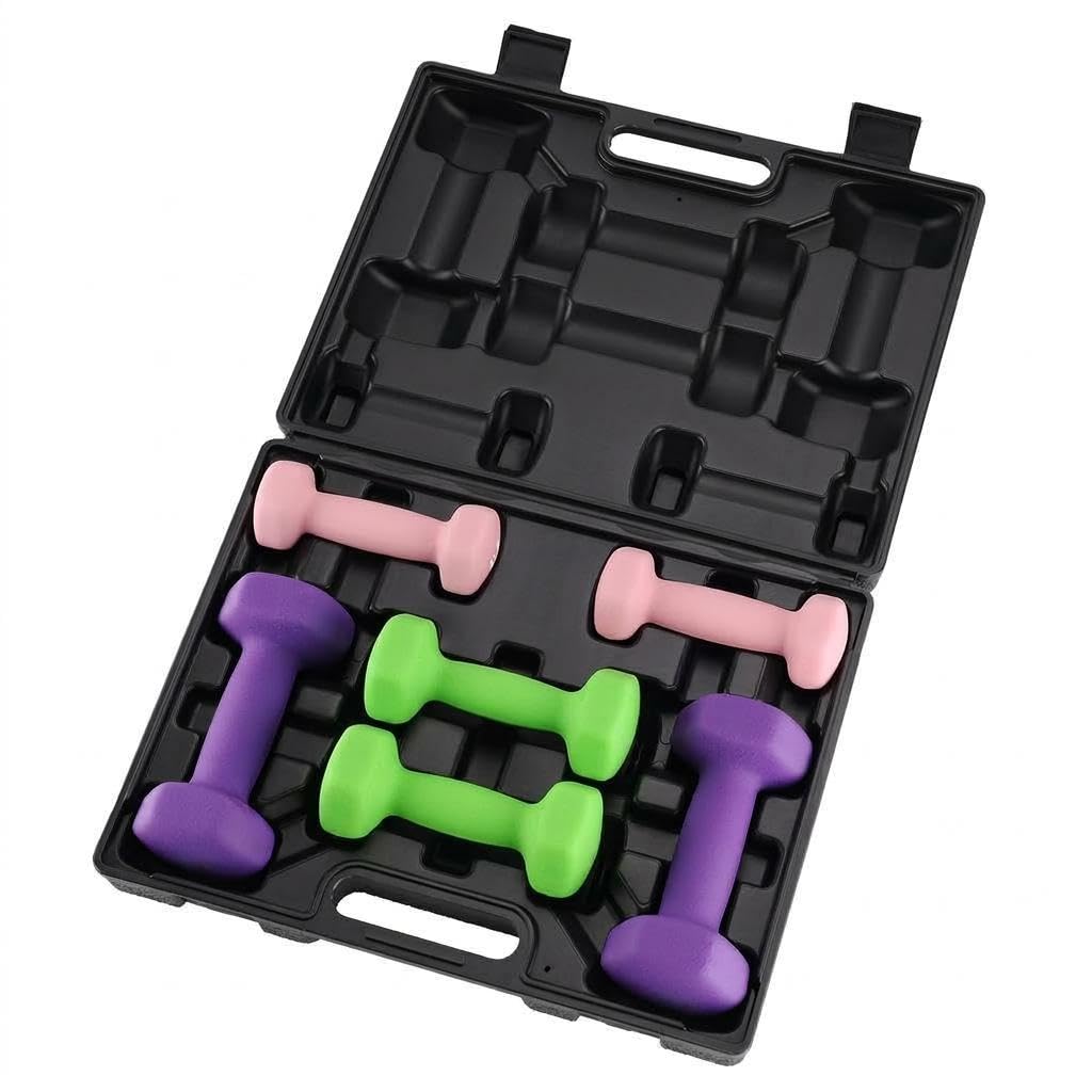 Neoprene Hex Dumbbell Set with Rack I496