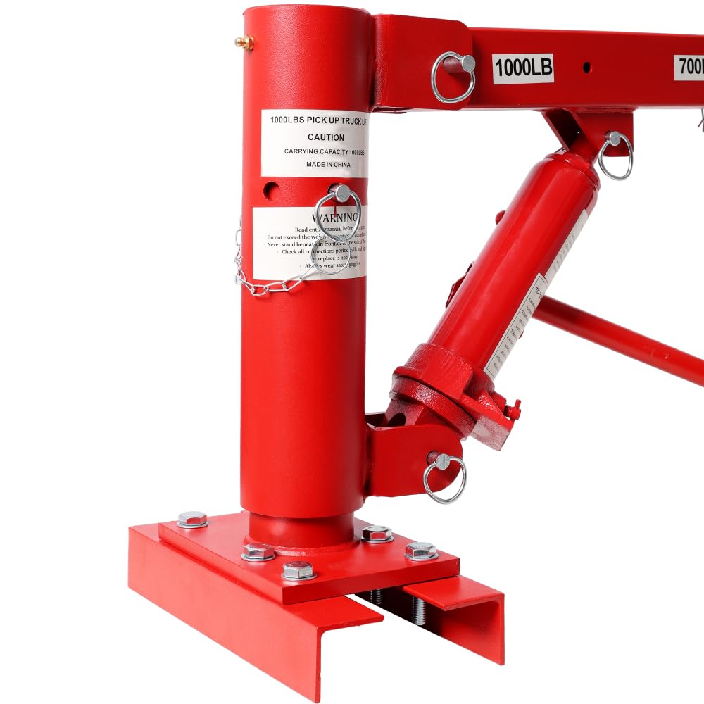 1000lbs Capacity Hydraulic Truck Bed Crane with 360° Swivel Base T56010
