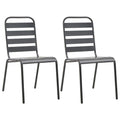Stackable Patio Chairs Set of 2 Steel Gray T741886