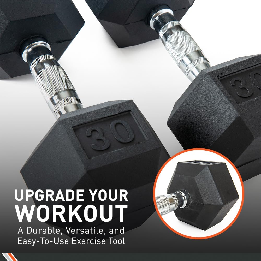Rubber Encased Hex Dumbbell Pair M2719