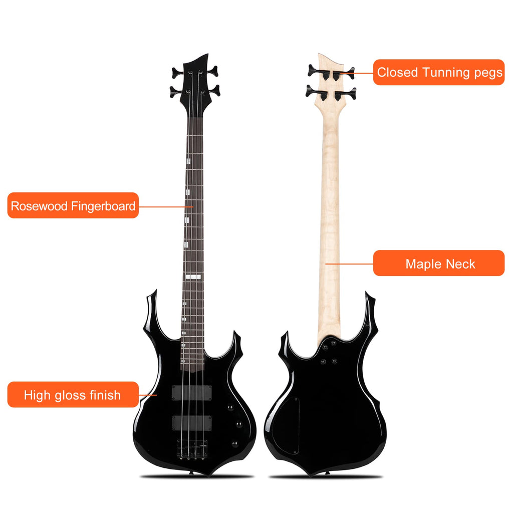 Full Size Flame Design Electric Bass Guitar Kit L97280