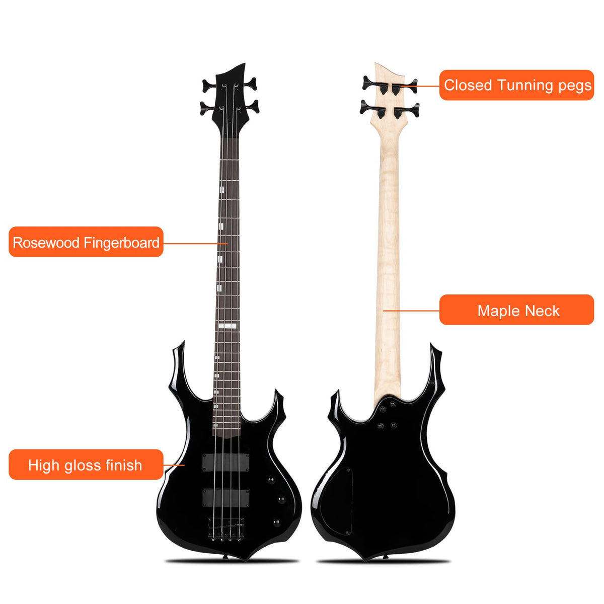 Full Size Flame Design Electric Bass Guitar Kit L97280