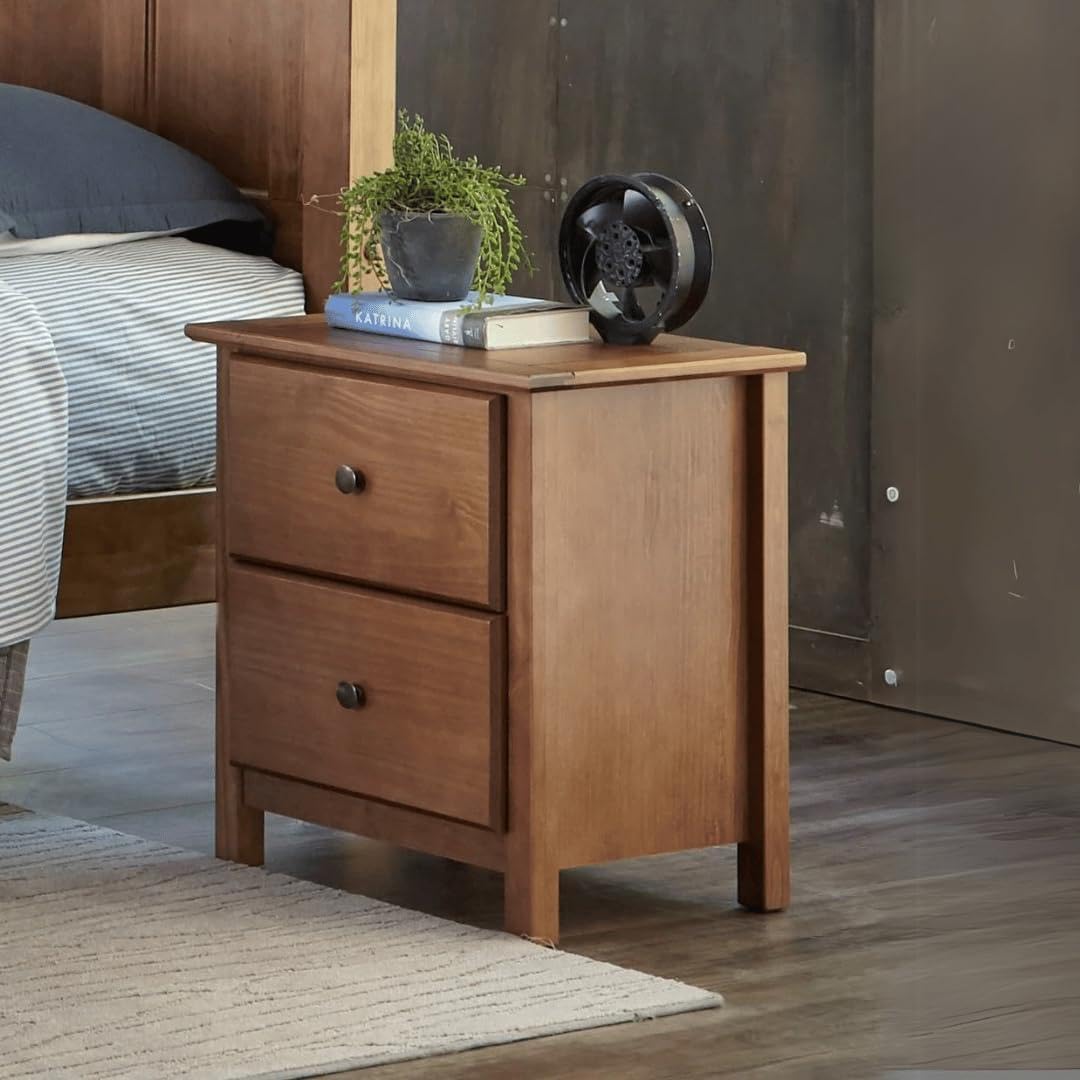 2-Drawer Solid Wood Nightstand B347