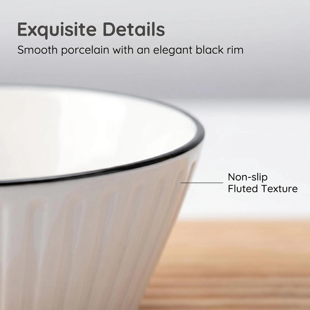 White Ceramic Serving Bowls Set of 4 F386416