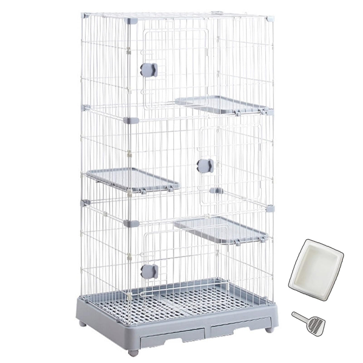 Detachable Metal Wire Cat Enclosure with Litter Box M11265