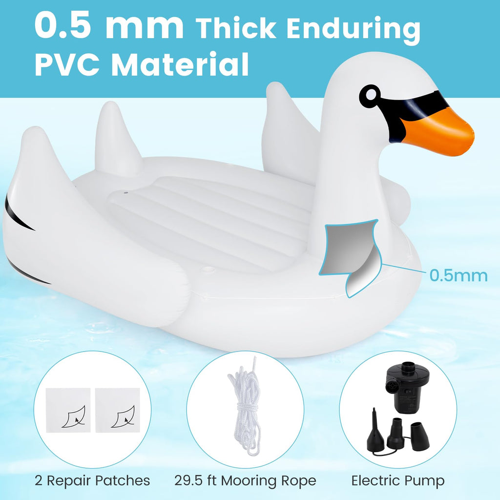 4-Person Inflatable Pool Float with Cup Holders D135488