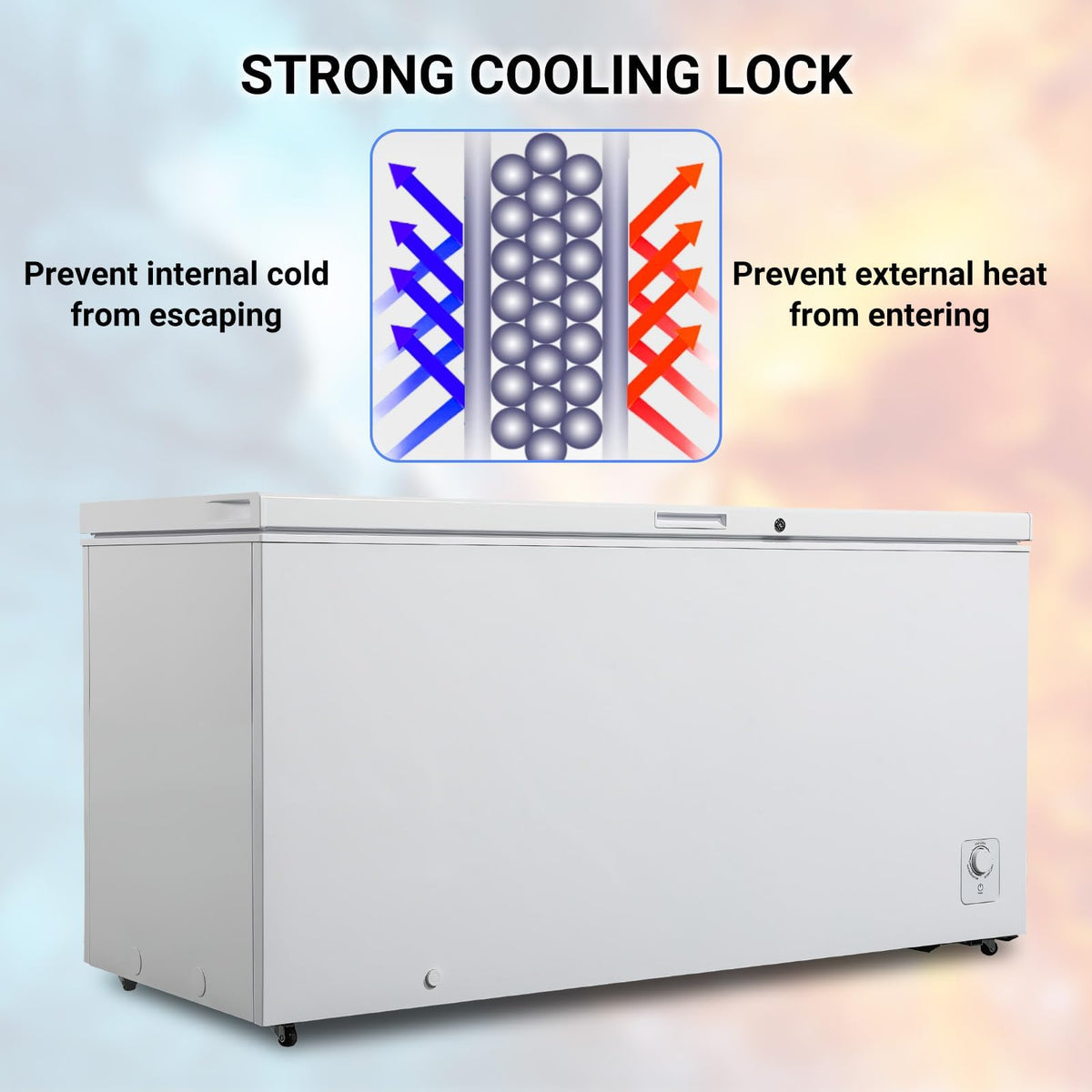 20 Cu. Ft White Chest Freezer with 2 Removable Basket Q872