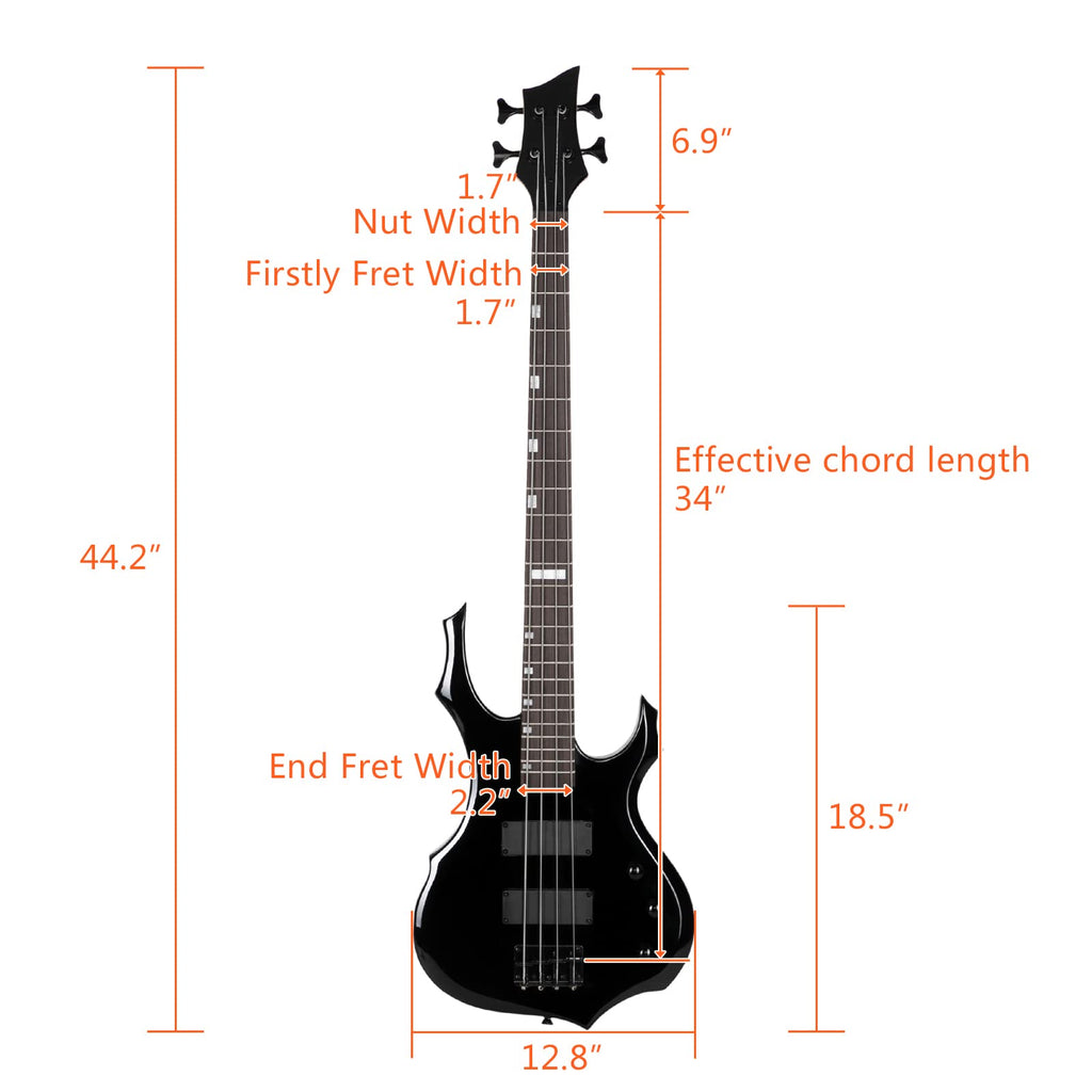 Full Size Flame Design Electric Bass Guitar Kit L97280