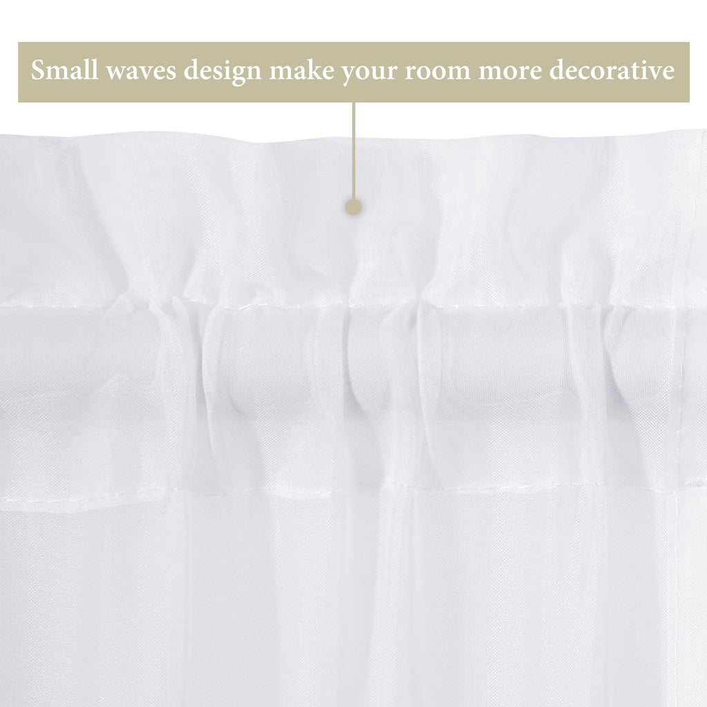 White 25 x 72 Inches Sidelight Sheer Curtains H252226