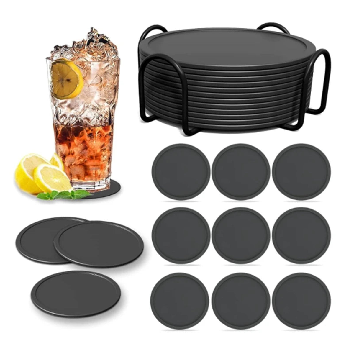 36 Pc Silicone Coasters T518