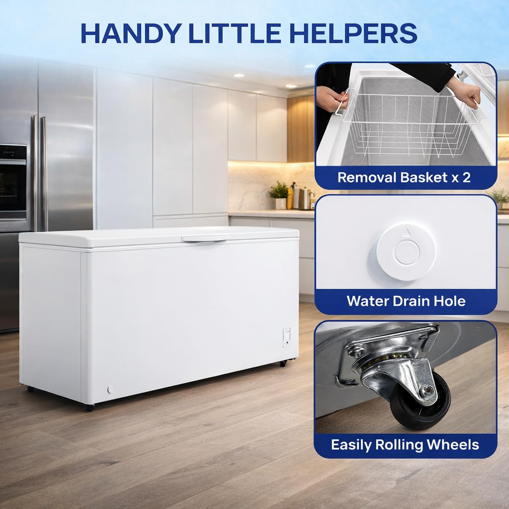 20 Cu. Ft White Chest Freezer with 2 Removable Basket Q872