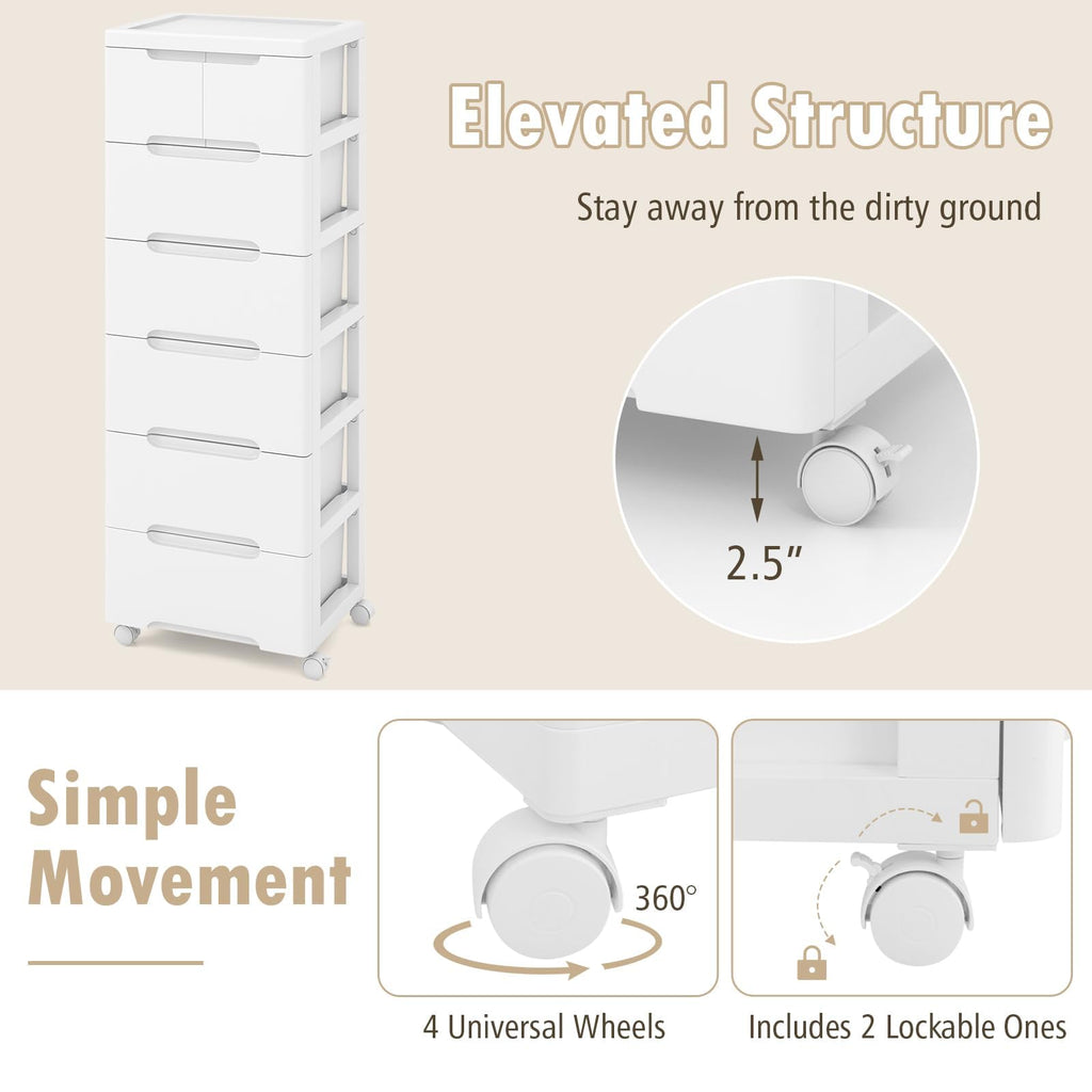 Storage Cabinet with 6 Plastic Drawers J7841