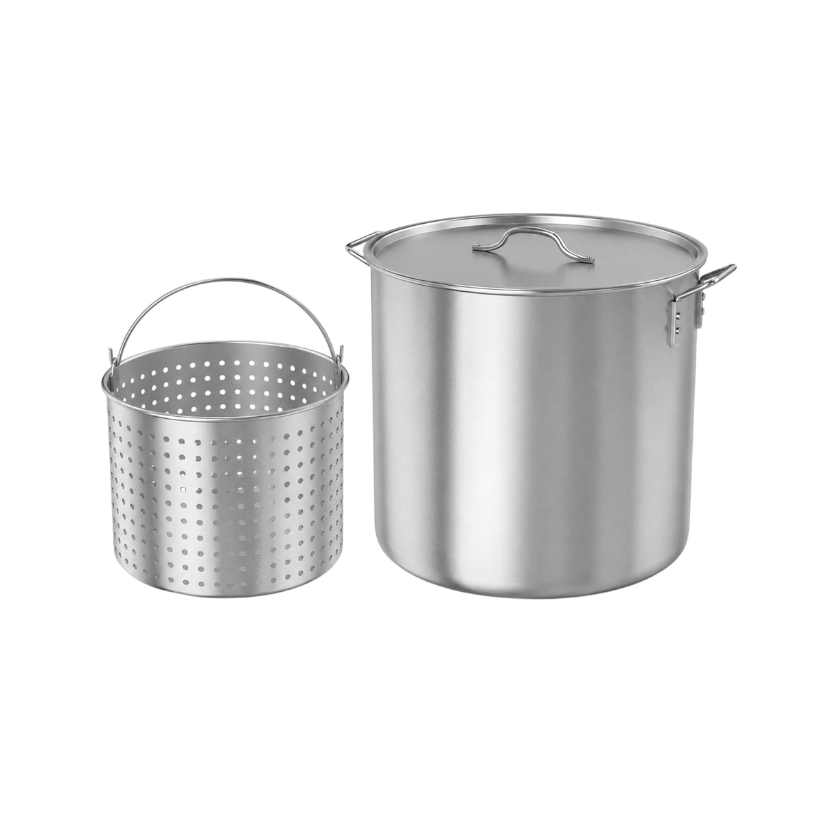 60Qt Aluminum Stock Pot with Strainer and Lid V32746