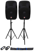 15" Passive 1600W DJ PA Speakers with Tripod Stands and Cables T817