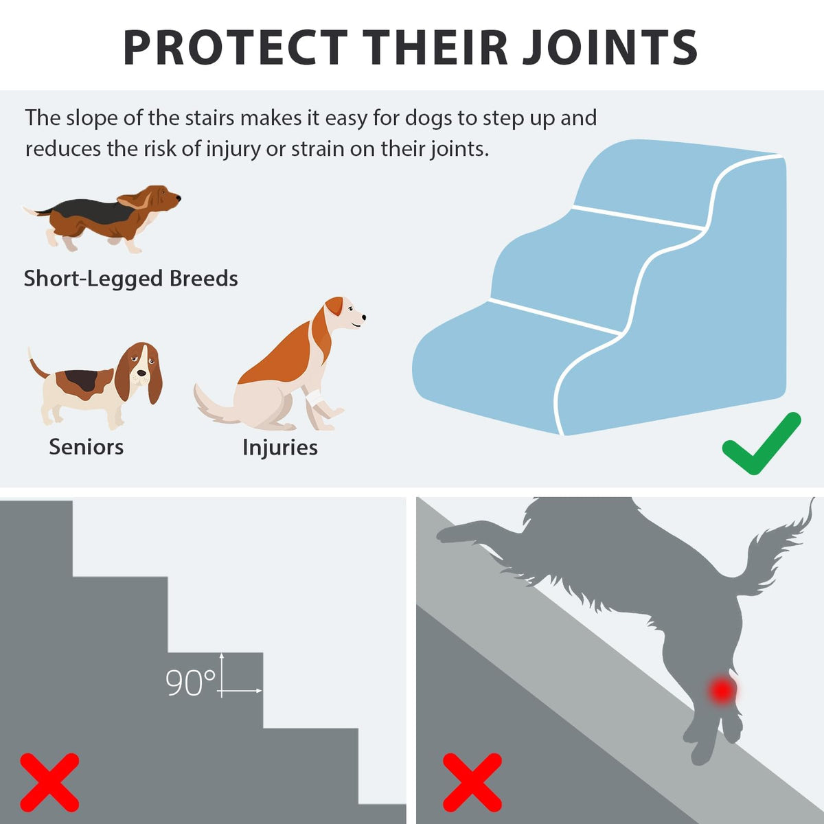 5-Step Non-Slip Dog Stairs with Tunnel K876