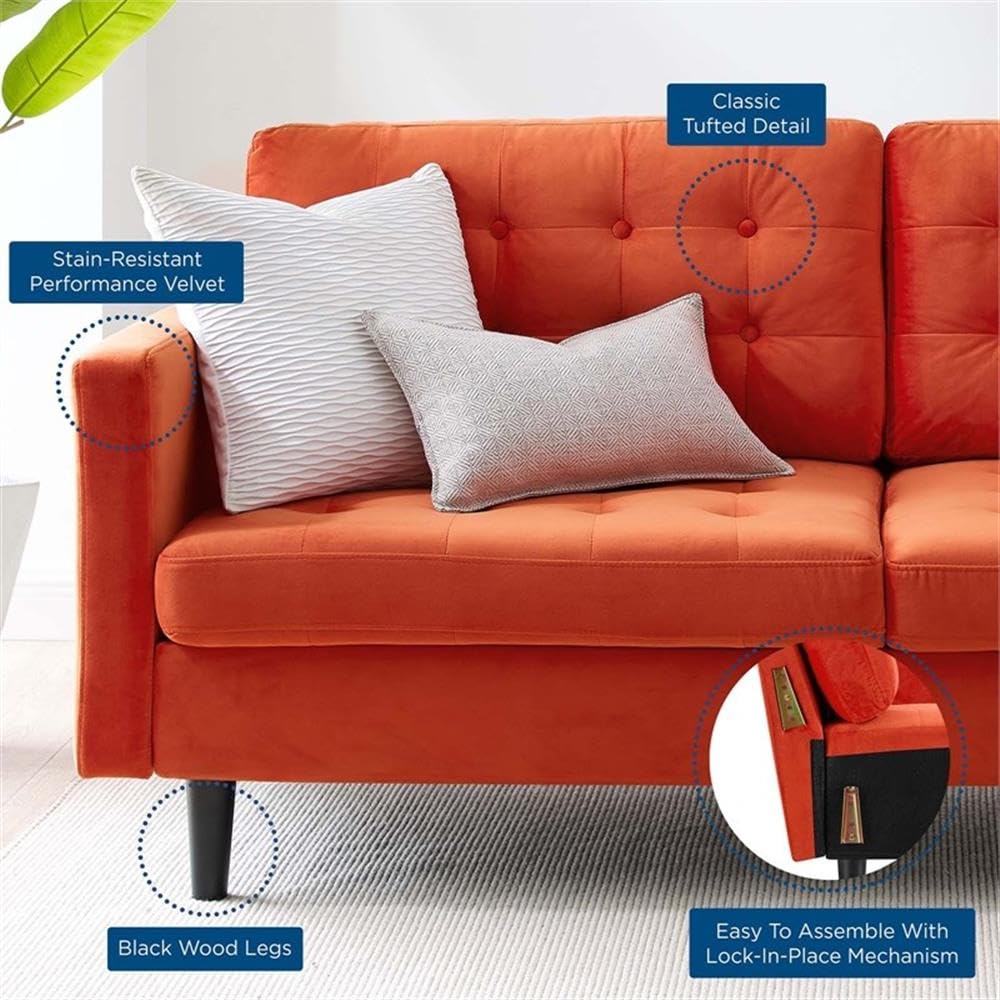 Orange Velvet Sofa D438