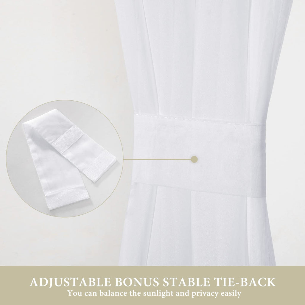 White 25 x 72 Inches Sidelight Sheer Curtains H252226