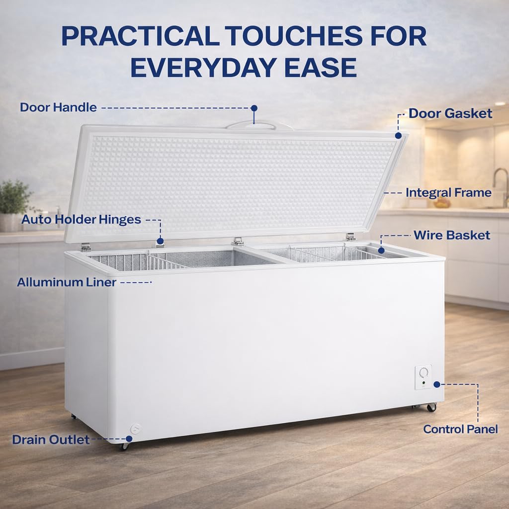 20 Cu. Ft White Chest Freezer with 2 Removable Basket Q872