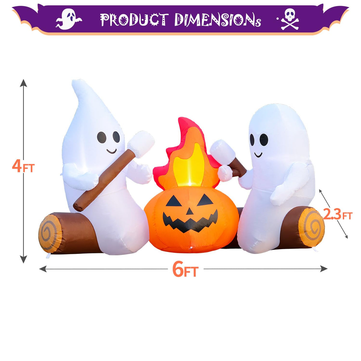 6FT Inflatable Halloween Decorations with Built-in LEDs J130