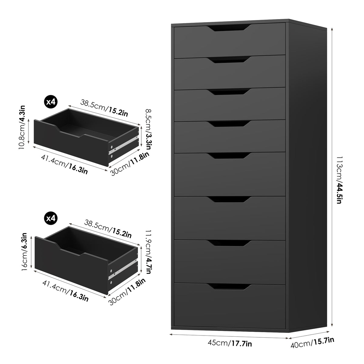 Black 8 Drawer Dresser Z216669