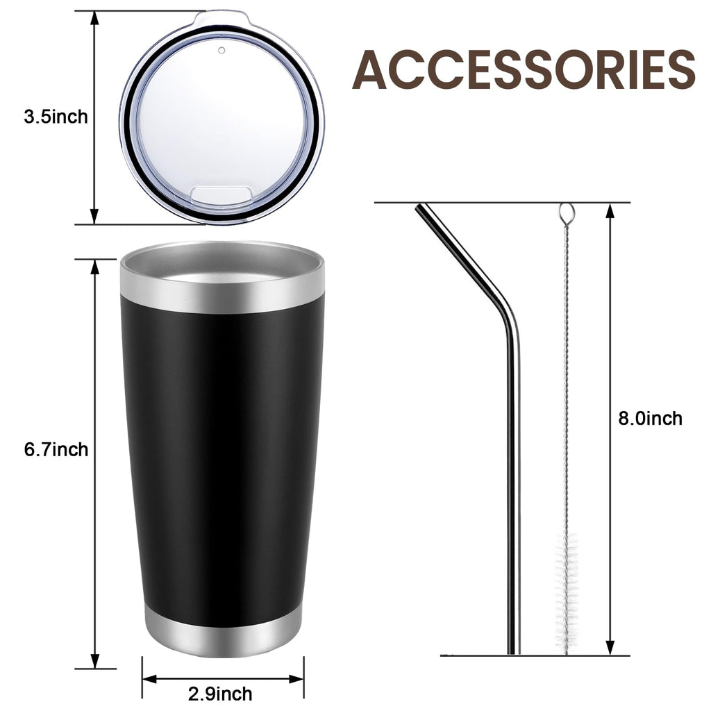 20oz Stainless Steel Insulated Tumbler with Lid and Straw I51829