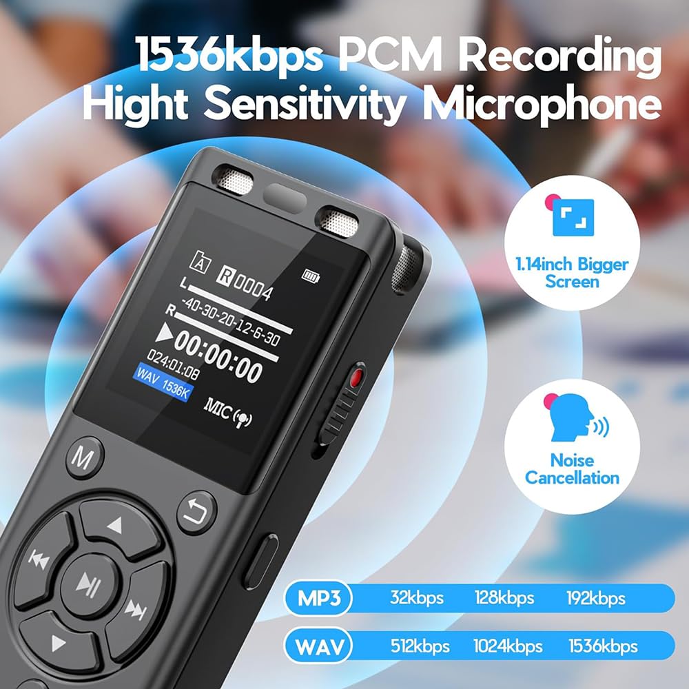 64GB Digital Voice Recorder with Playback Z4420