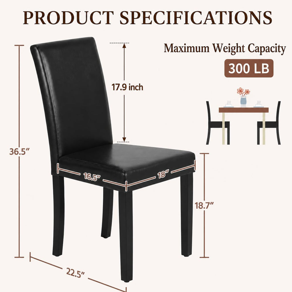 Dining Chairs Set of 4 Upholstered Black A890