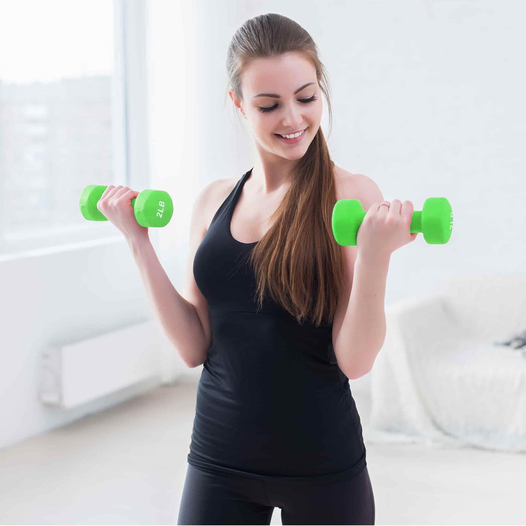 Neoprene Hex Dumbbell Set with Rack I496