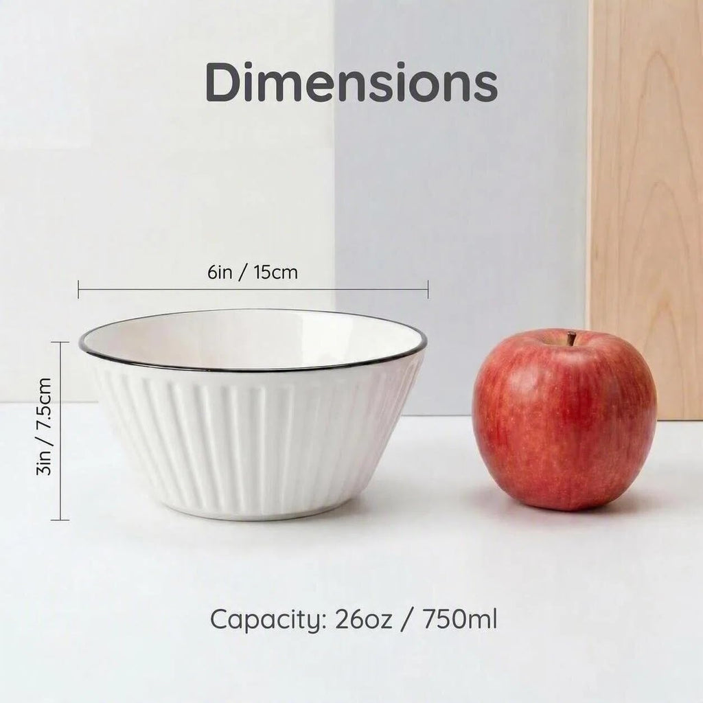White Ceramic Serving Bowls Set of 4 F386416