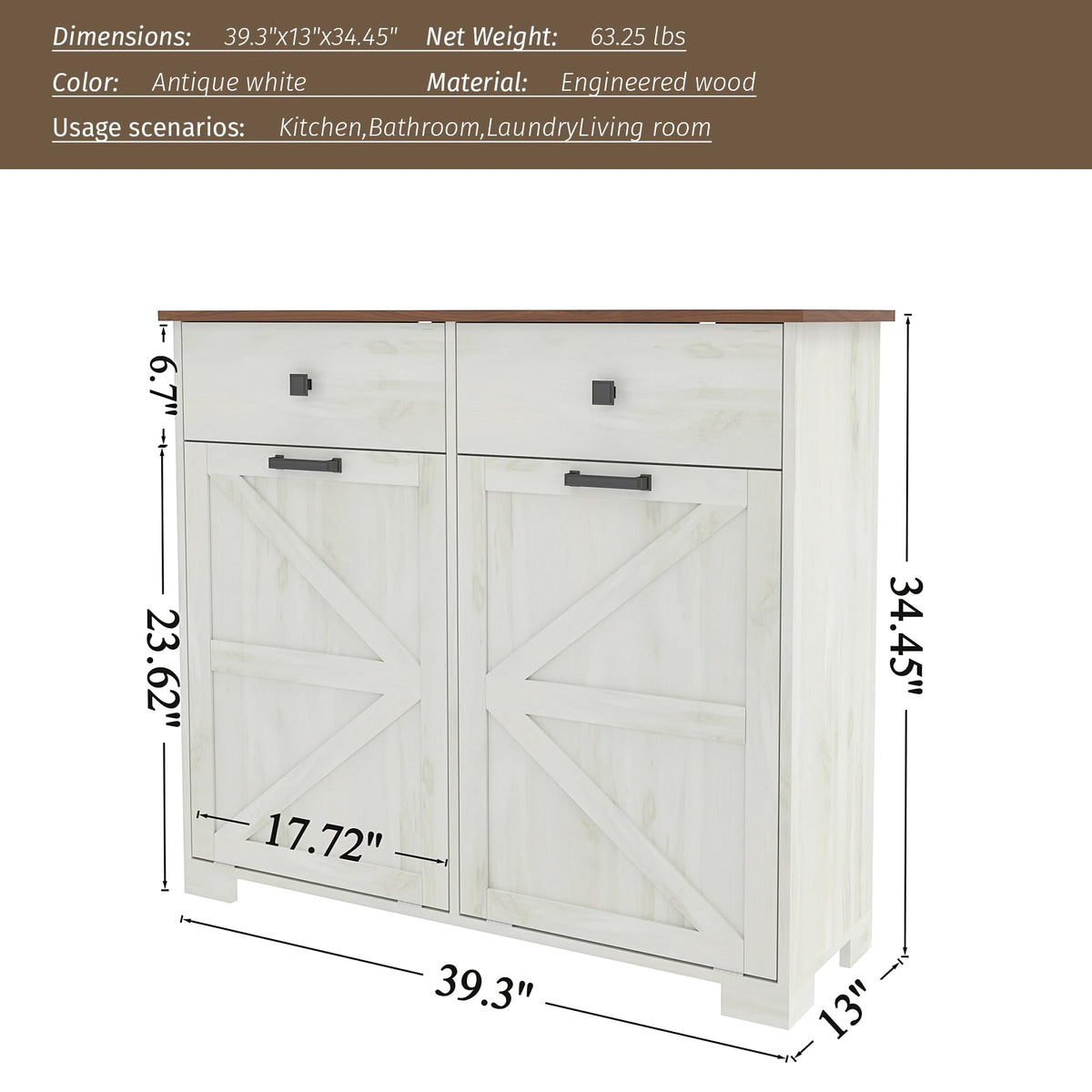 20 Gallon Tilt Out Trash Cabinet V3080