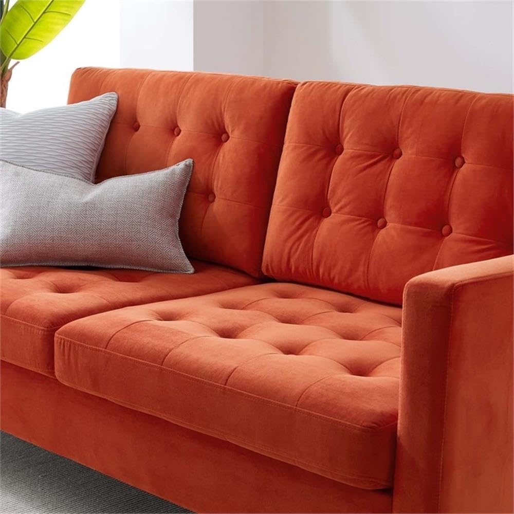 Orange Velvet Sofa D438