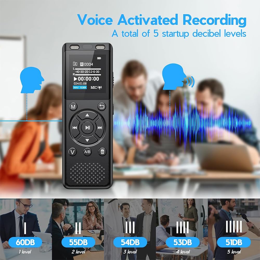 64GB Digital Voice Recorder with Playback Z4420