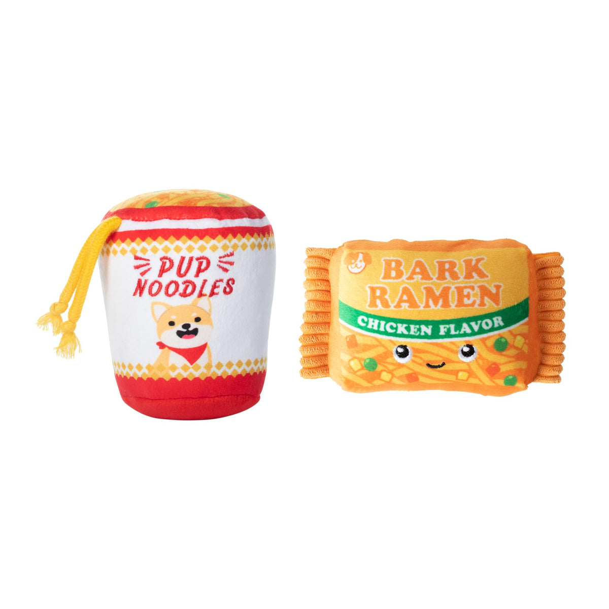 Plush Dog Toy Set with Treat Pockets, 2 Piece Set Z570
